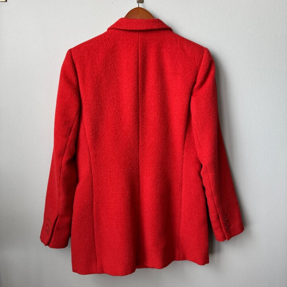 Wool Alpaca Blend Blazer Harvé Benard Red Jacket - Picture 7 of 17